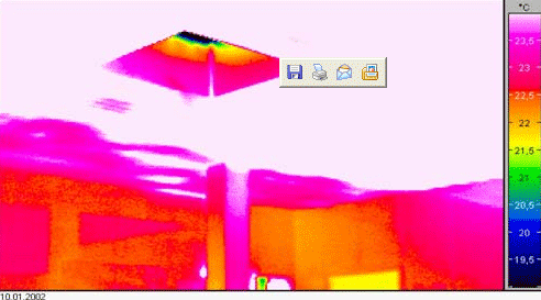 Termografía de techo radiante